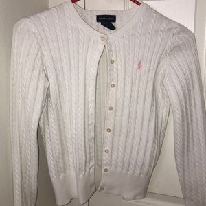 A white Ralph Lauren Sweater